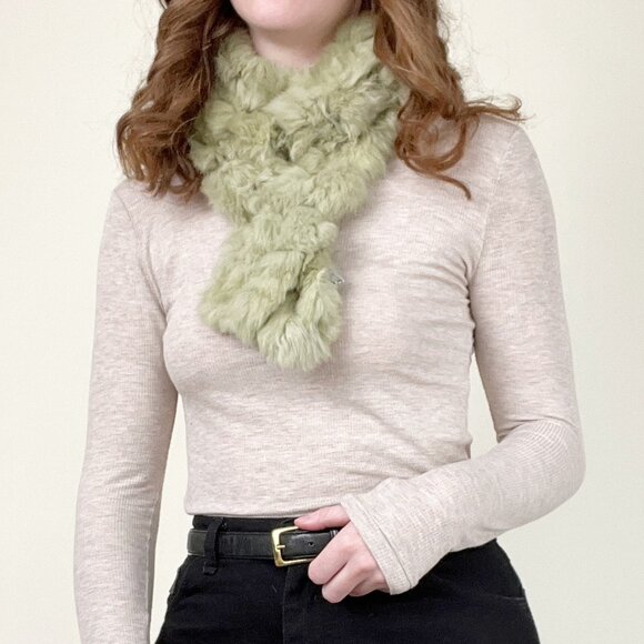 Vintage 100% Rabbit Fur Scarf Long Eclectic Old Money Quirky Quiet Luxury Gradma - Picture 6 of 6